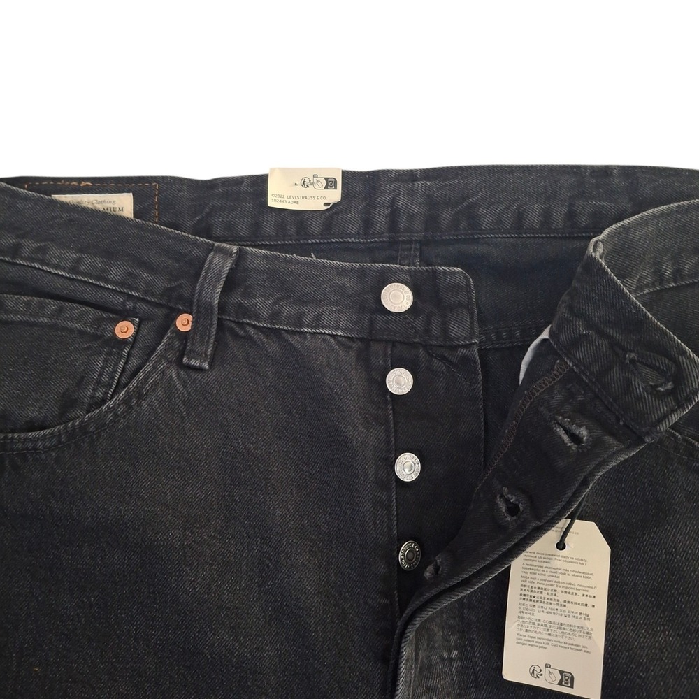 Levi's Premium 501 Loose Jeans Men's 38x32 Black Wash Straight Leg NWT - Picture 4 of 15